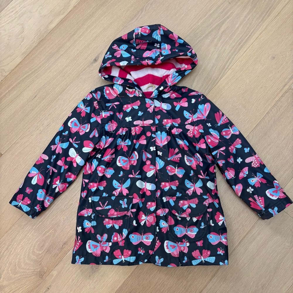 Hatley Kids Butterfly Print Hooded raincoat